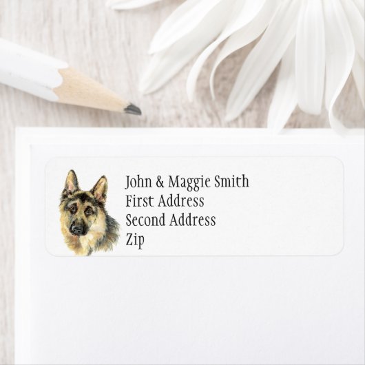 Etiket van de Duitse herderstiefnaam Shepherd Dog (Insitu)