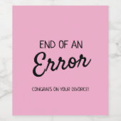 Etiket van de echtscheidingswijn (Enkel label)