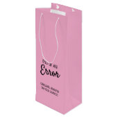 Etiket van de echtscheidingswijn wijn cadeautas (Achterkant Gekanteld)