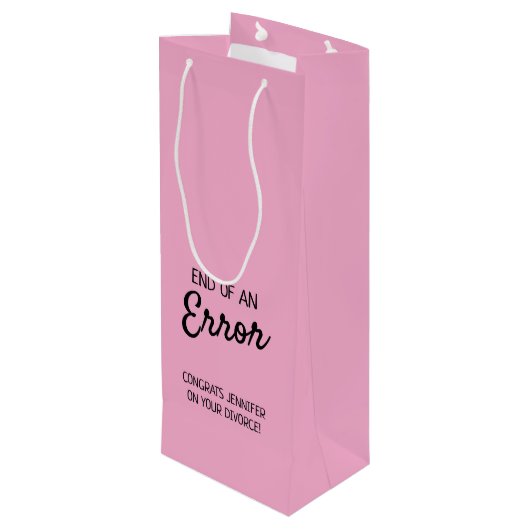 Etiket van de echtscheidingswijn wijn cadeautas (Achterkant Gekanteld)