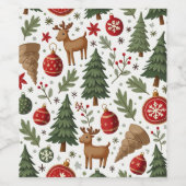 Etiket van de fles van de kerstwijn (Enkel label)