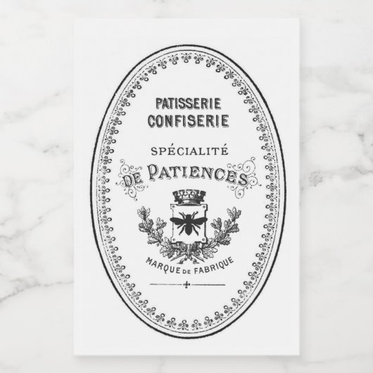  etiket van de Franse banketbakkerswinkel (Enkel label)