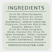 Etiket van de lijst van lichtgroene ingrediënten (Voorkant)