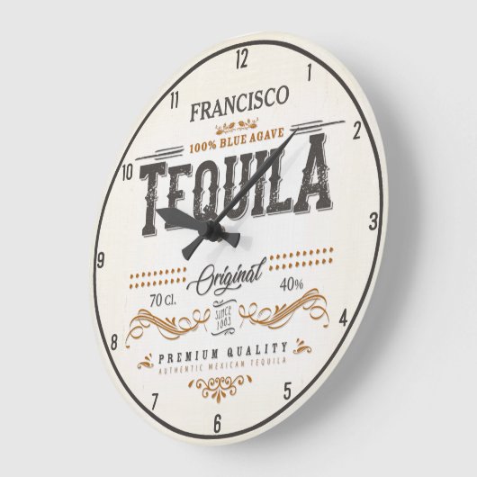  etiket van de liquor ADD NAAM Mexicaanse Tequila  Grote Klok (Hoek)