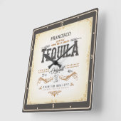  etiket van de liquor ADD NAAM Mexicaanse Tequila  Vierkante Klok (Hoek)
