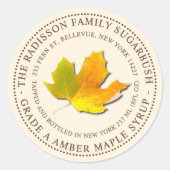 ETIKET VAN DE STAAT VAN HET SYRUP VAN HET MAPEL (Voorkant)