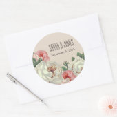  etiket van de Sticker van Peony Wedding Couple Ta (Envelop)