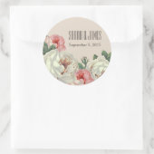  etiket van de Sticker van Peony Wedding Couple Ta (Tas)