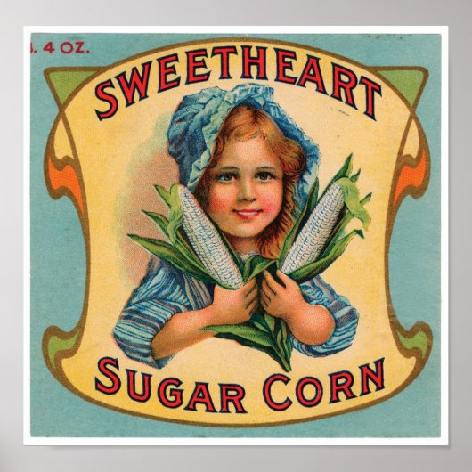  etiket van de suikermaïs poster (Voorkant)