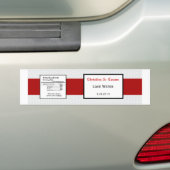 Etiket van de waterfles Grijs Rood Formele Druk Bumpersticker (Op auto)