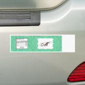 Etiket van de waterfles Mint Wit Damaskus Kant Pri Bumpersticker (Op auto)