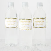 Etiket van de waterfles, Tweelinggoud, wit baby sh (Flessen)