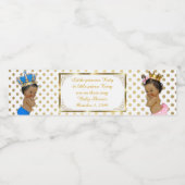 Etiket van de waterfles, Tweelinggoud, wit baby sh (Enkel label)