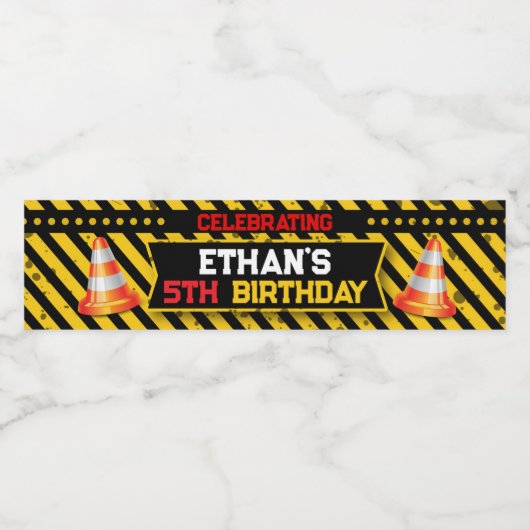 Etiket van de waterfles van de bouw (Enkel label)