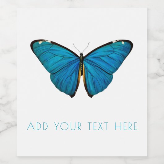 ETIKET VAN DE WIJN : BLUE BUTTERFLES (Enkel label)