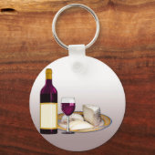 ETIKET VAN DE WIJNFLES, WIJNGLAS, KAAS PERSOONLIJK SLEUTELHANGER (Voorkant)
