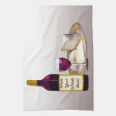 ETIKET VAN DE WIJNFLES, WIJNGLAS, KAAS PERSOONLIJK THEEDOEK (Verticaal)