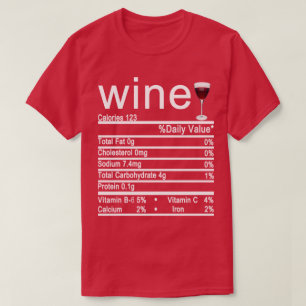 etiket van de wijnvoedingsfeiten t-shirt