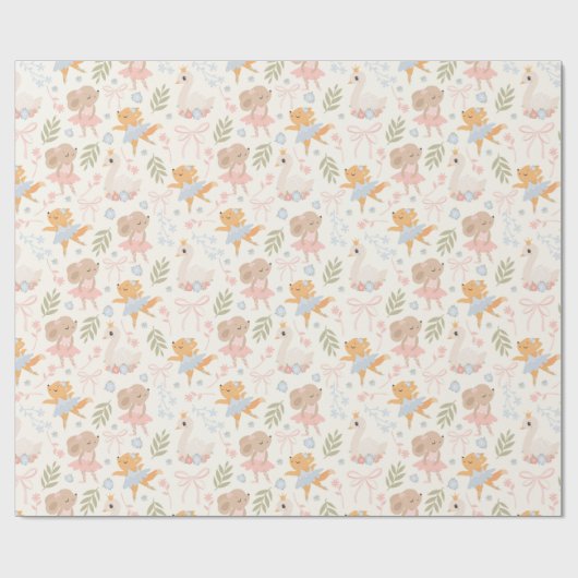 Etiket van dierlijke Ballerina Cadeaupapier (Vlak)