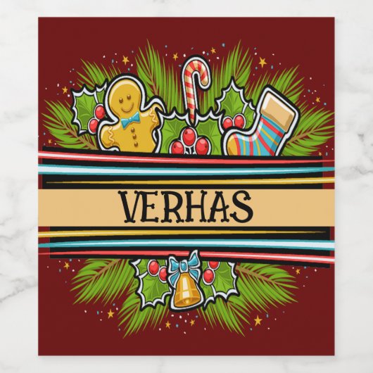 Etiket van edele feestdagen voor voedsel en dranke (Enkel label)