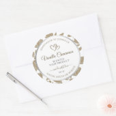 Etiket van fijn hart beige en witte flora (Envelop)