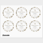 Etiket van fijn hart beige en witte flora (Vel)