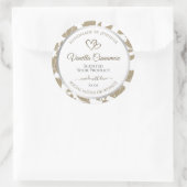 Etiket van fijn hart beige en witte flora (Tas)