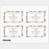 Etiket van fijn hart beige en witte flora (Vel)