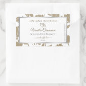 Etiket van fijn hart beige en witte flora (Tas)