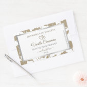 Etiket van fijn hart beige en witte flora (Envelop)