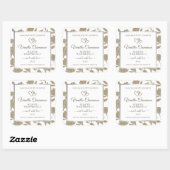 Etiket van fijn hart beige en witte flora (Vel)