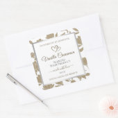 Etiket van fijn hart beige en witte flora (Envelop)