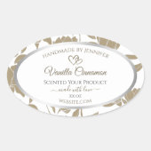 Etiket van fijn hart beige en witte flora (Voorkant)