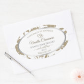 Etiket van fijn hart beige en witte flora (Envelop)