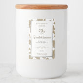 Etiket van fijn hart beige en witte flora (Voorkant)