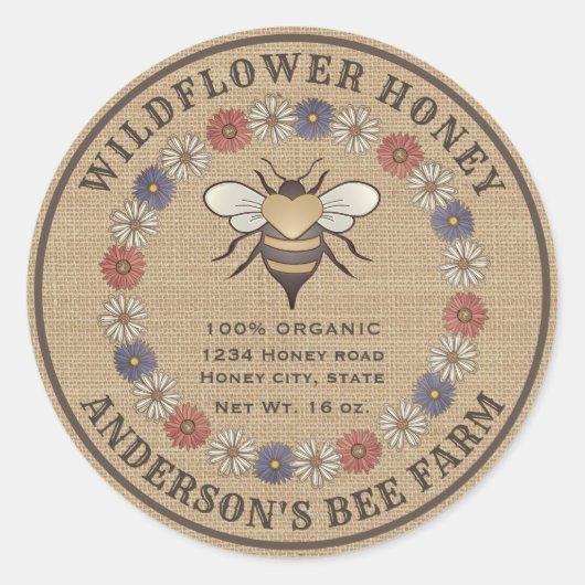 Etiket van Floral- bijenhoningpot (Voorkant)