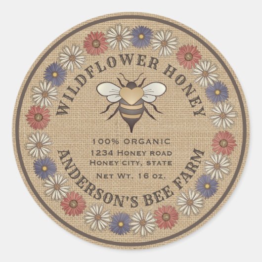 Etiket van Floral- bijenhoningpot (Voorkant)