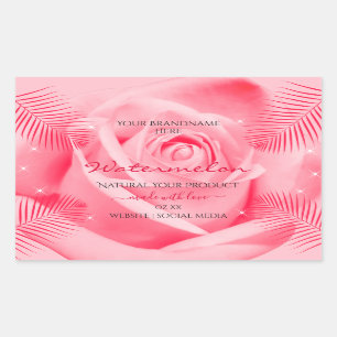 Etiket van Floral Roze en rode palmbladeren