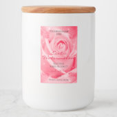 Etiket van Floral Roze en rode palmbladeren (Voorkant)