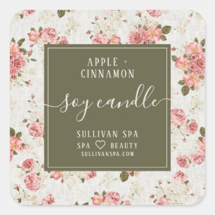  etiket van Floral Soy Candle