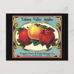  etiket van fruitkratten Art Yakima Valley Apples Briefkaart