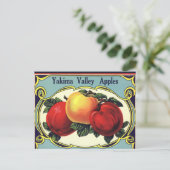  etiket van fruitkratten Art Yakima Valley Apples Briefkaart (Staand voorkant)