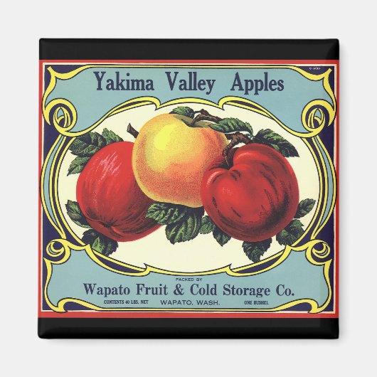  etiket van fruitkratten Art Yakima Valley Apples Magneet (Voorkant)