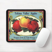 etiket van fruitkratten Art Yakima Valley Apples Muismat (Met muis)