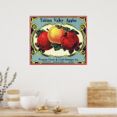 etiket van fruitkratten Art Yakima Valley Apples Poster (Keuken)
