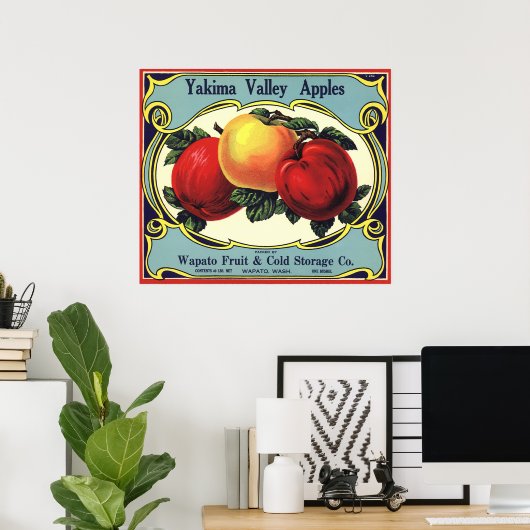  etiket van fruitkratten Art Yakima Valley Apples Poster (Thuiskantoor)