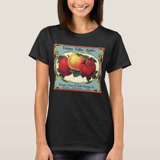 etiket van fruitkratten Art Yakima Valley Apples T-shirt (Voorkant)