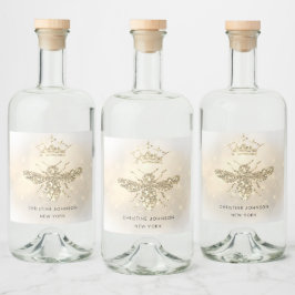 etiket van gesimuleerde flessen van glitter-bijenv