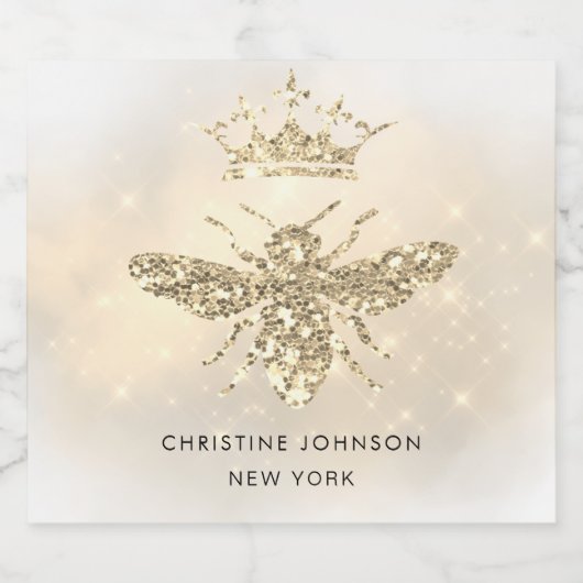 etiket van gesimuleerde flessen van glitter-bijenv (Enkel label)