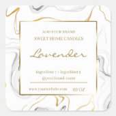 Etiket van golfmarmer en goudingrediënten (Voorkant)